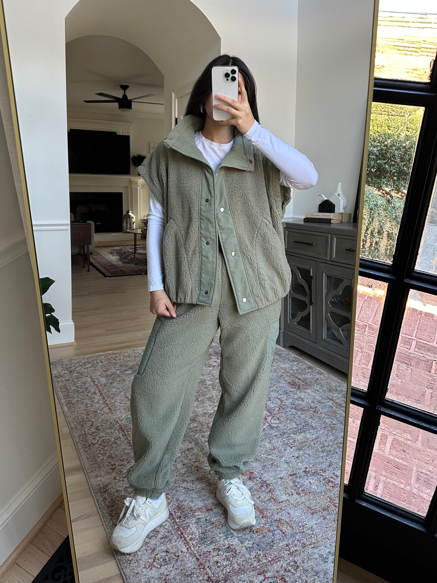 Sage Oversized Sherpa Vest