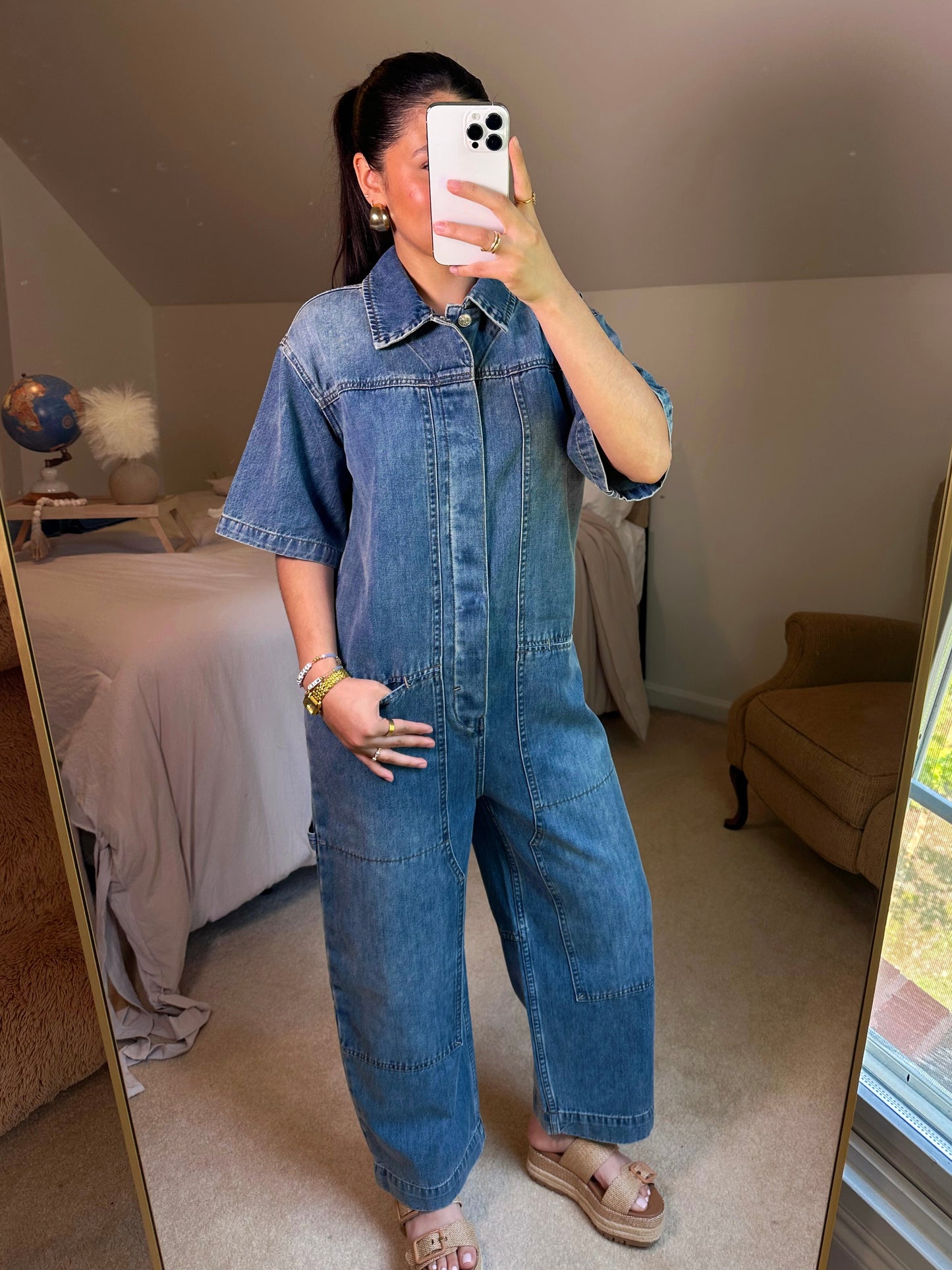Cargo Oversized Denim Jumpsuit