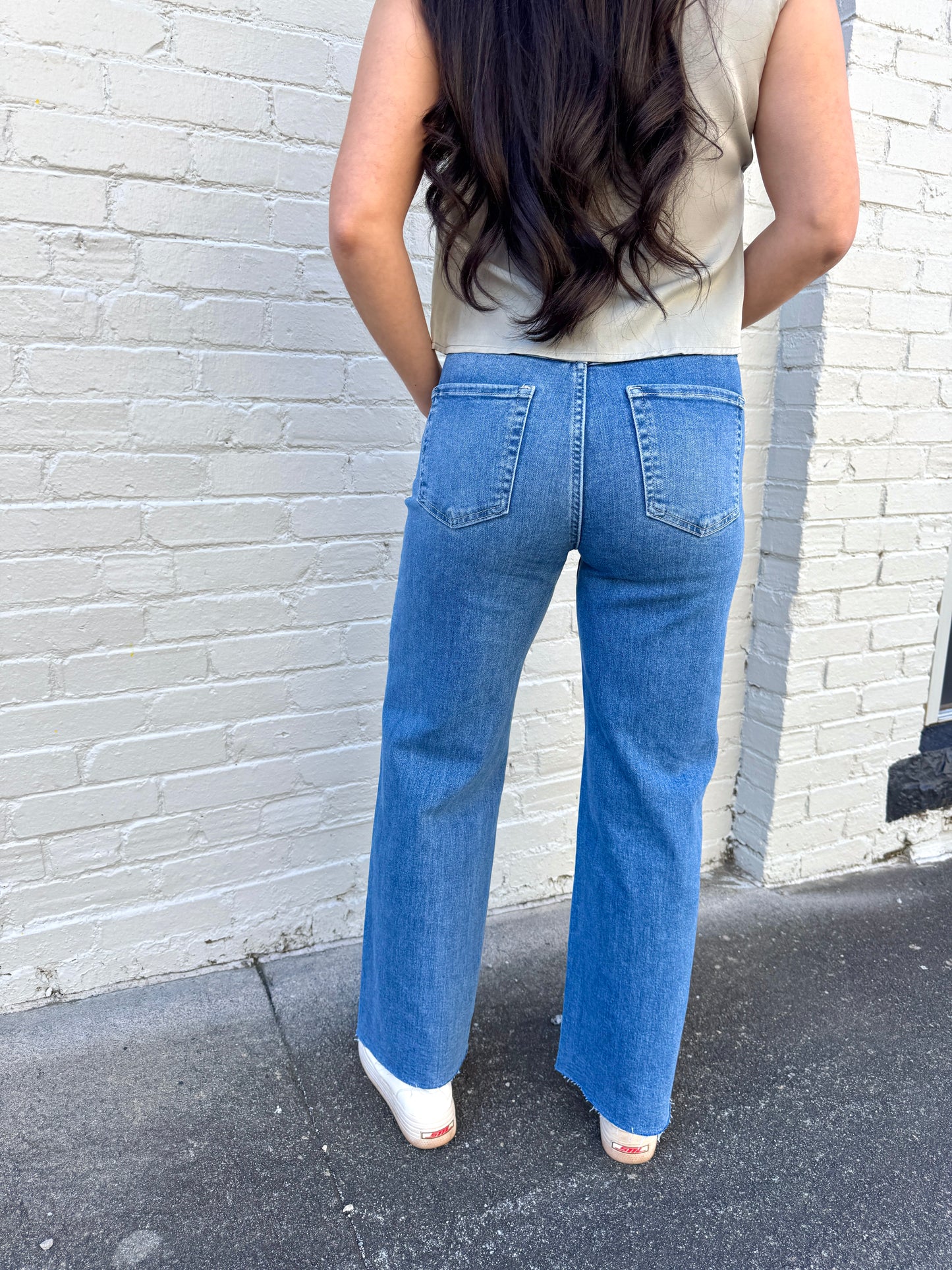 Medium Wash Straight Leg Jeans