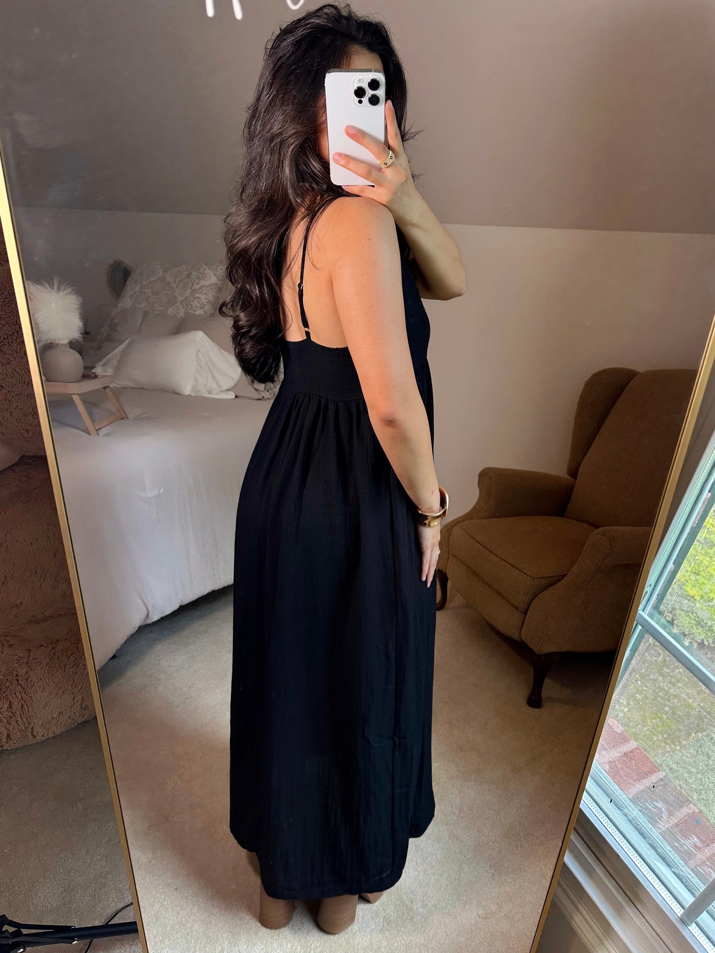 Black Flowy Maxi Dress
