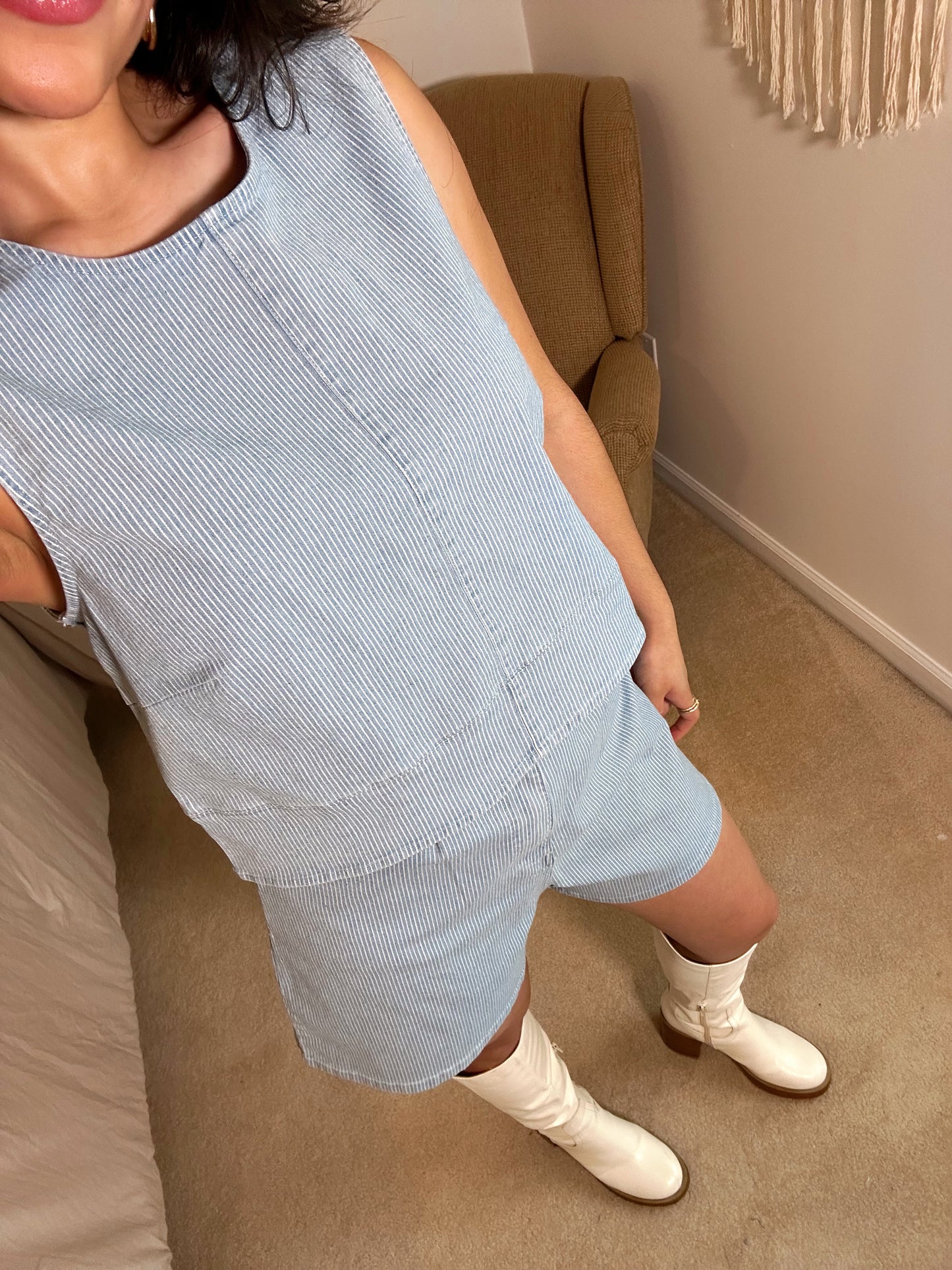 Denim Pinstripe Set