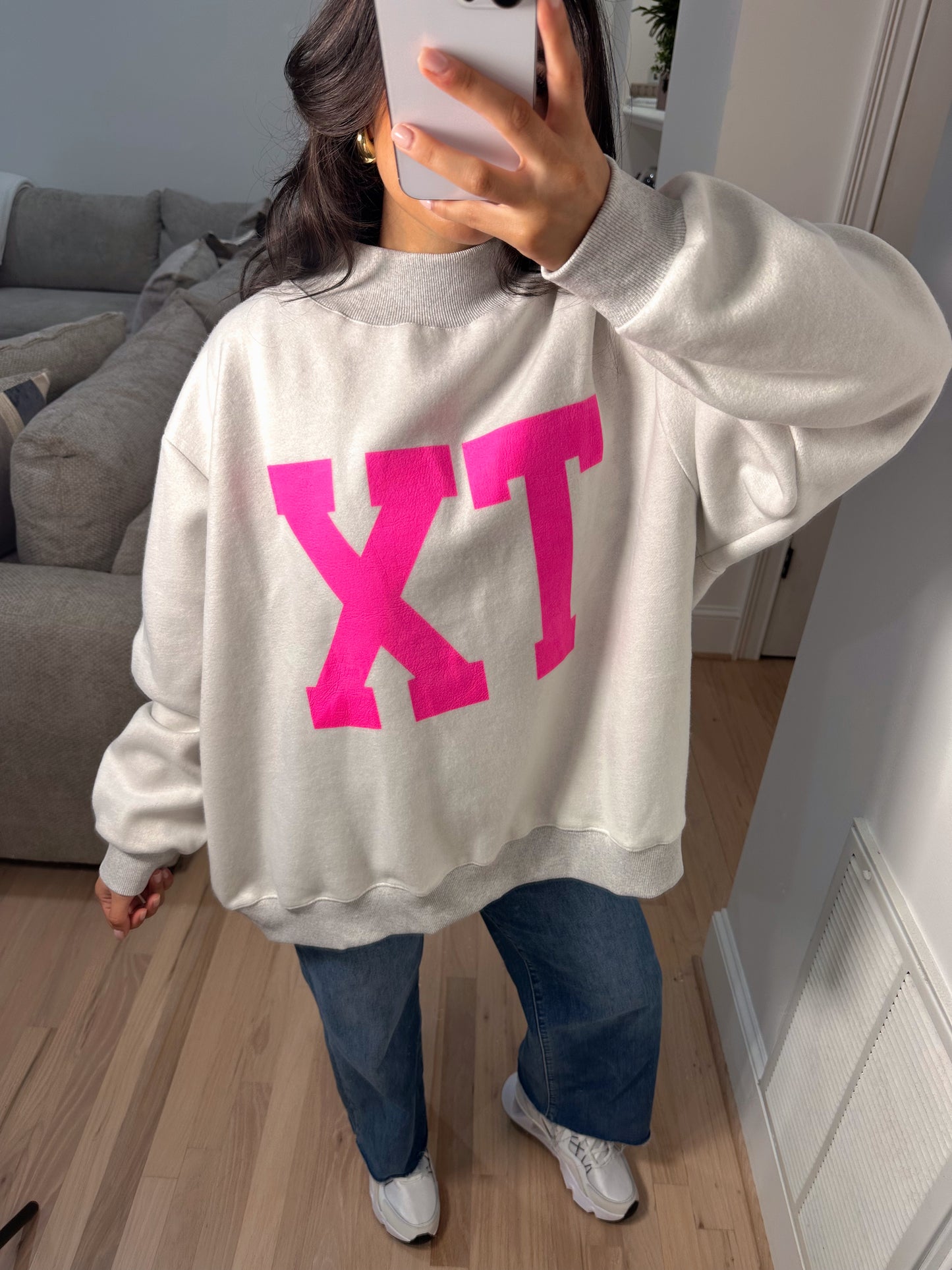 TX Reversible Oversized Mockneck Sweatshirt
