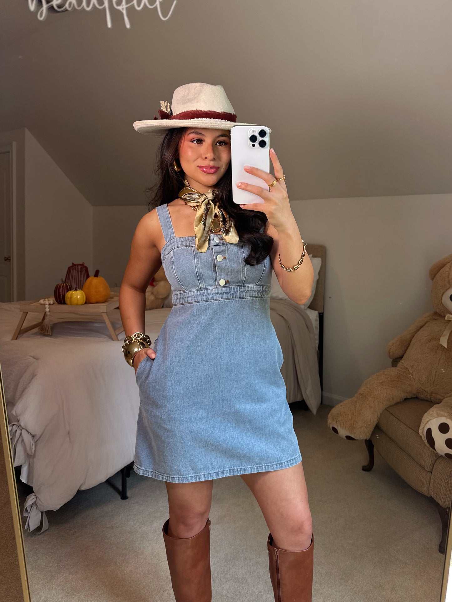 Denim Empire Mini Dress