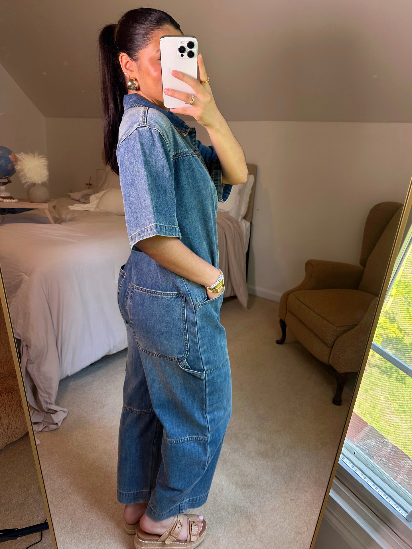 Cargo Oversized Denim Jumpsuit