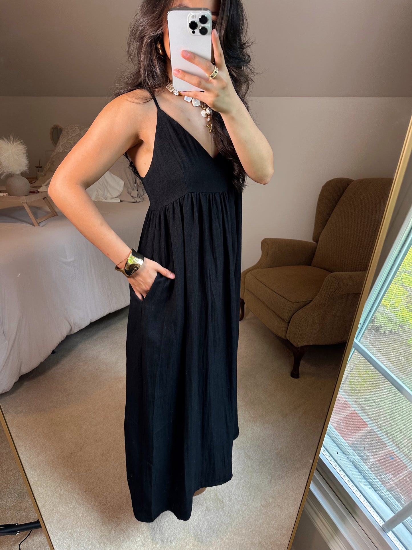 Black Flowy Maxi Dress