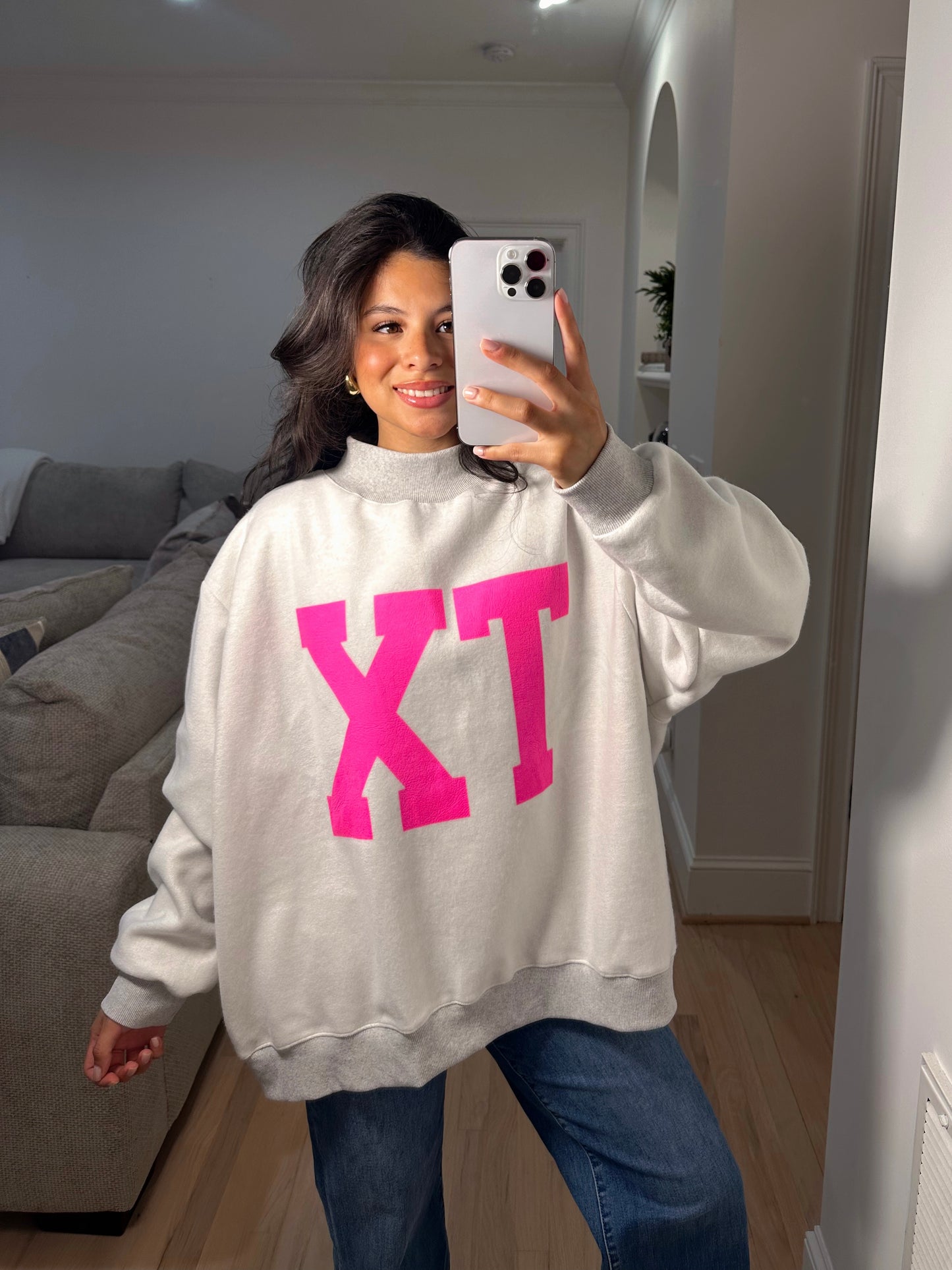 TX Reversible Oversized Mockneck Sweatshirt
