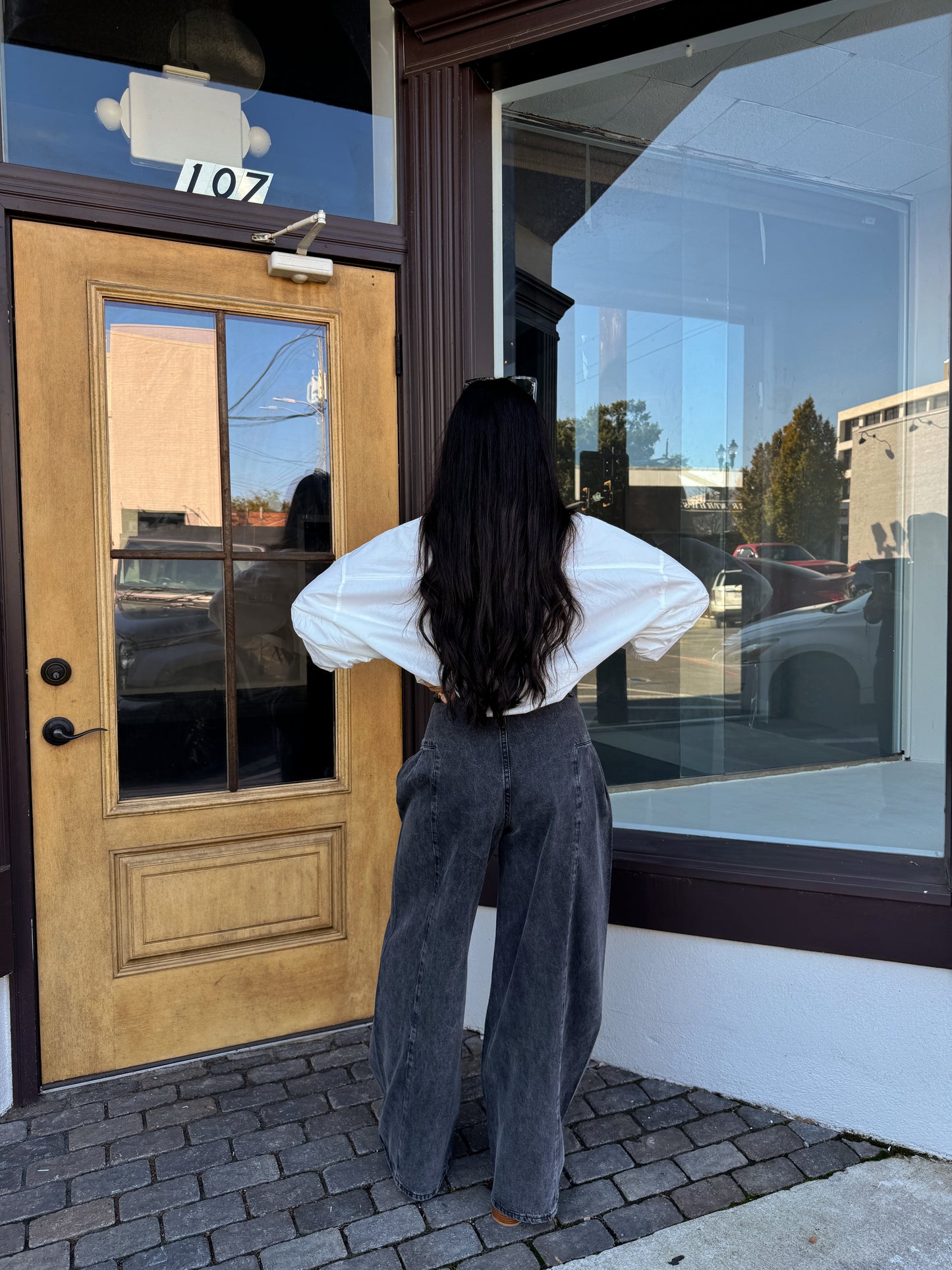 Black High-Waisted Wide Leg Jeans