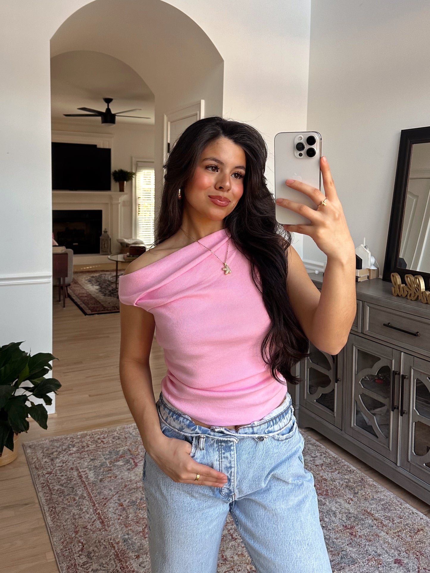 Baby Pink Asymmetrical Tank