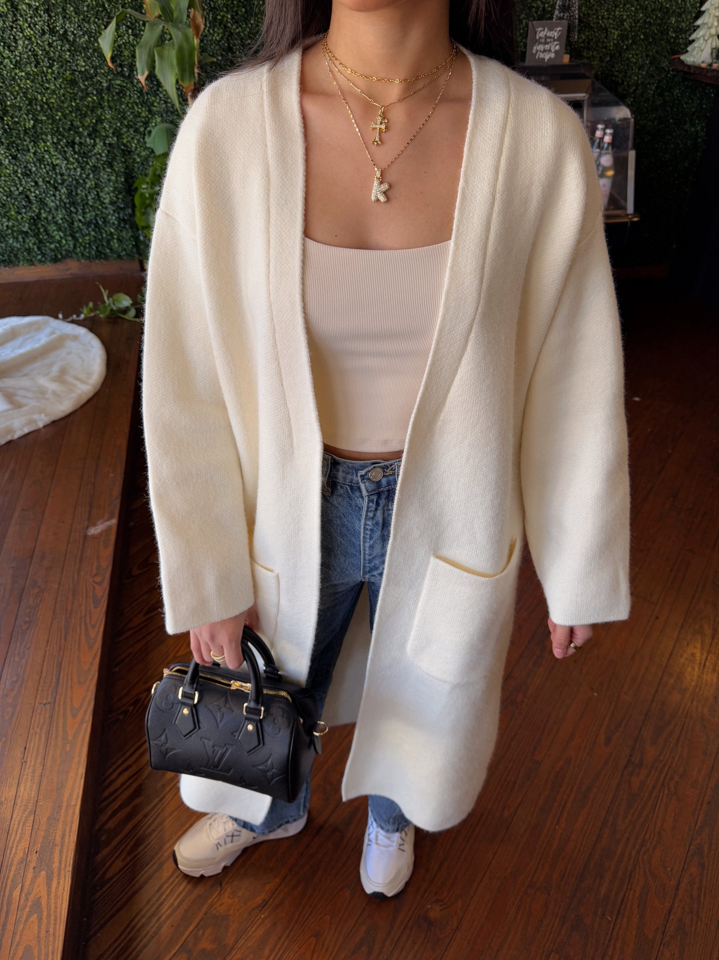 City Girl Ivory Heavy Cardigan