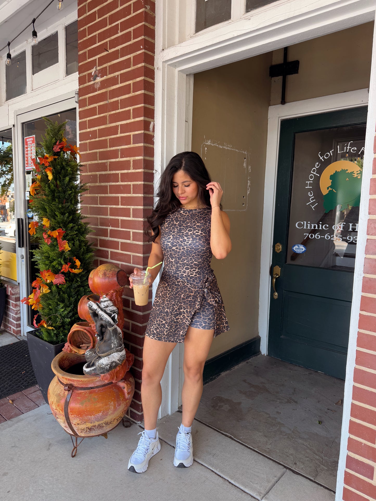 Leopard Wrap Active Romper