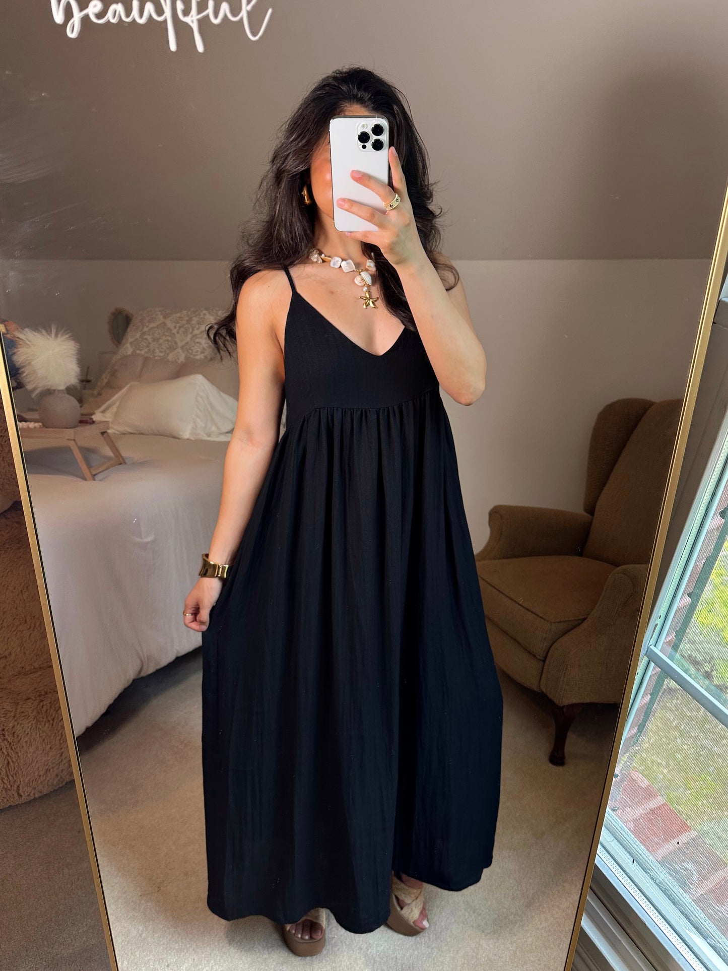Black Flowy Maxi Dress