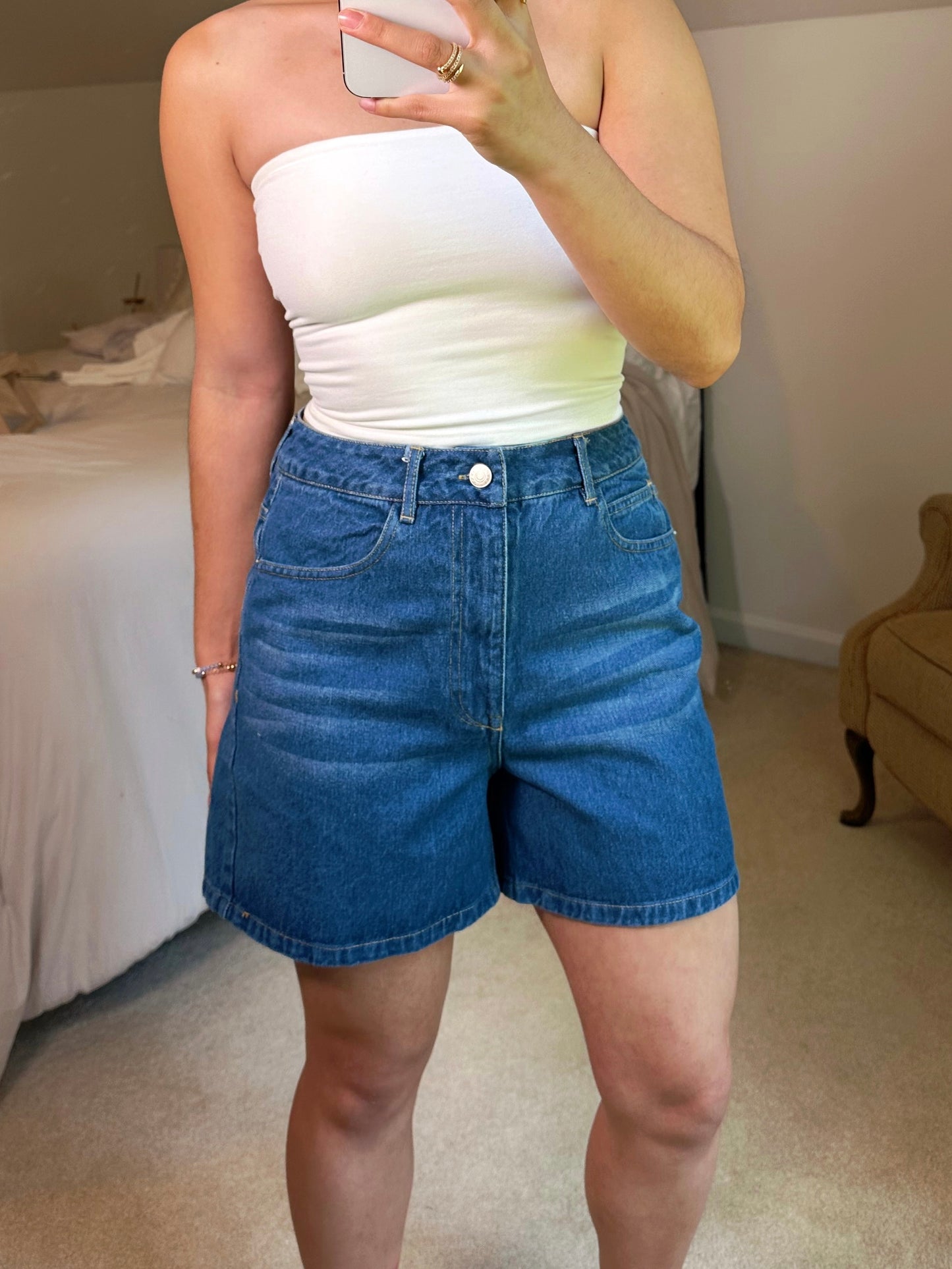 Dark Denim Mom Shorts