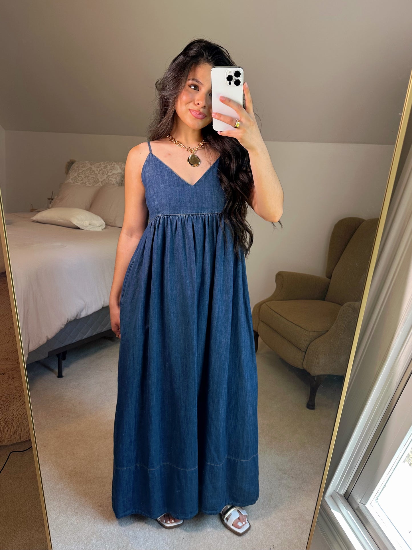 Everyday Dark Denim Maxi Dress