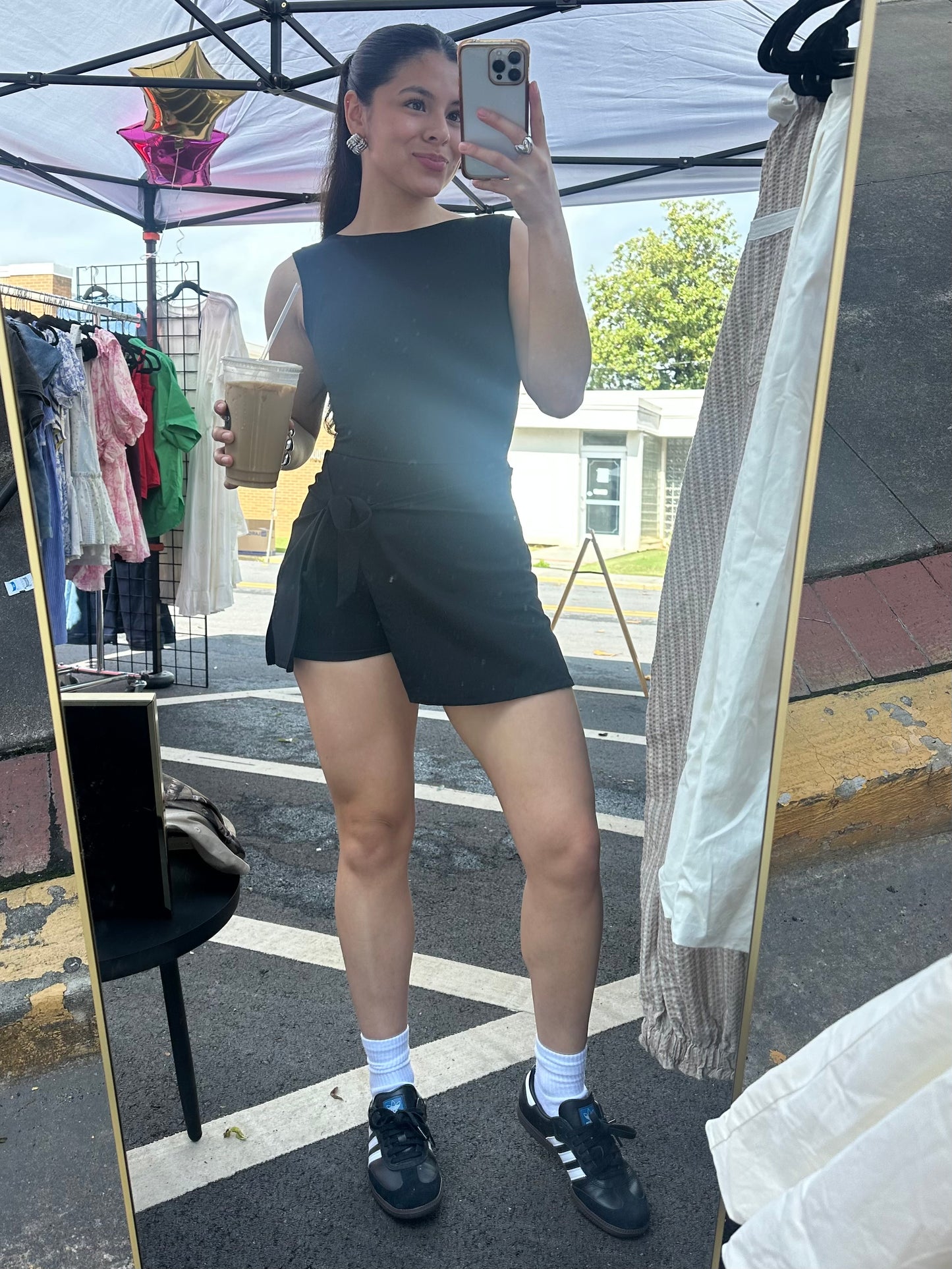 Black Wrap Active Romper