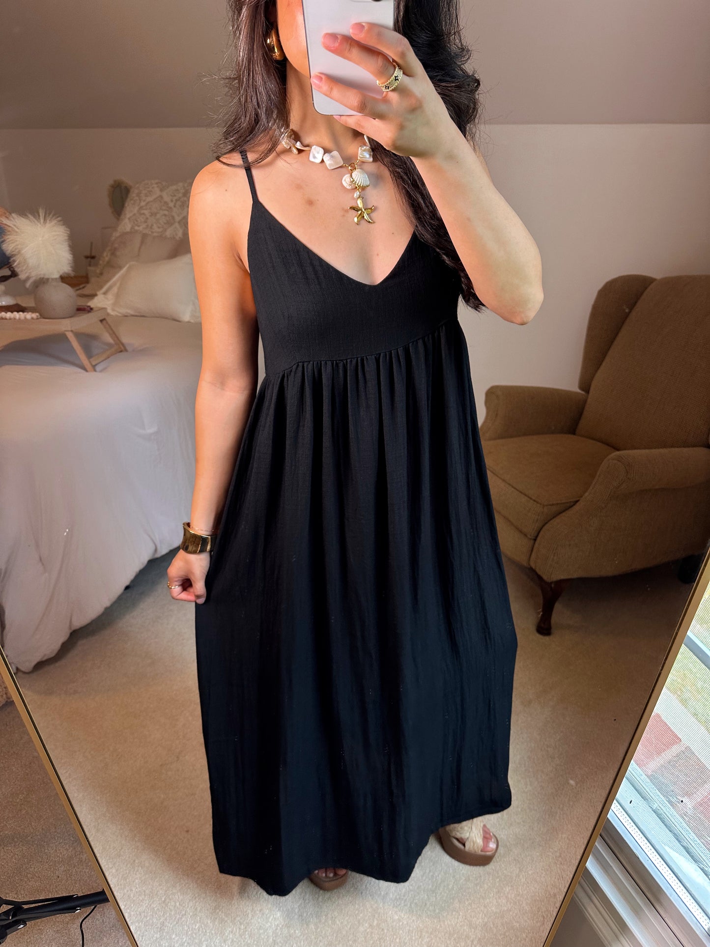 Black Flowy Maxi Dress