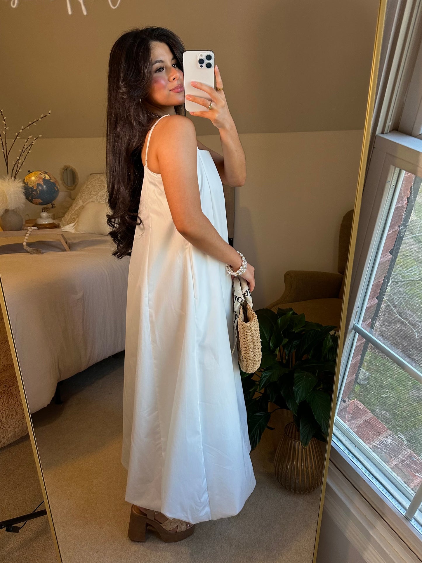 White Bubble Maxi Dress