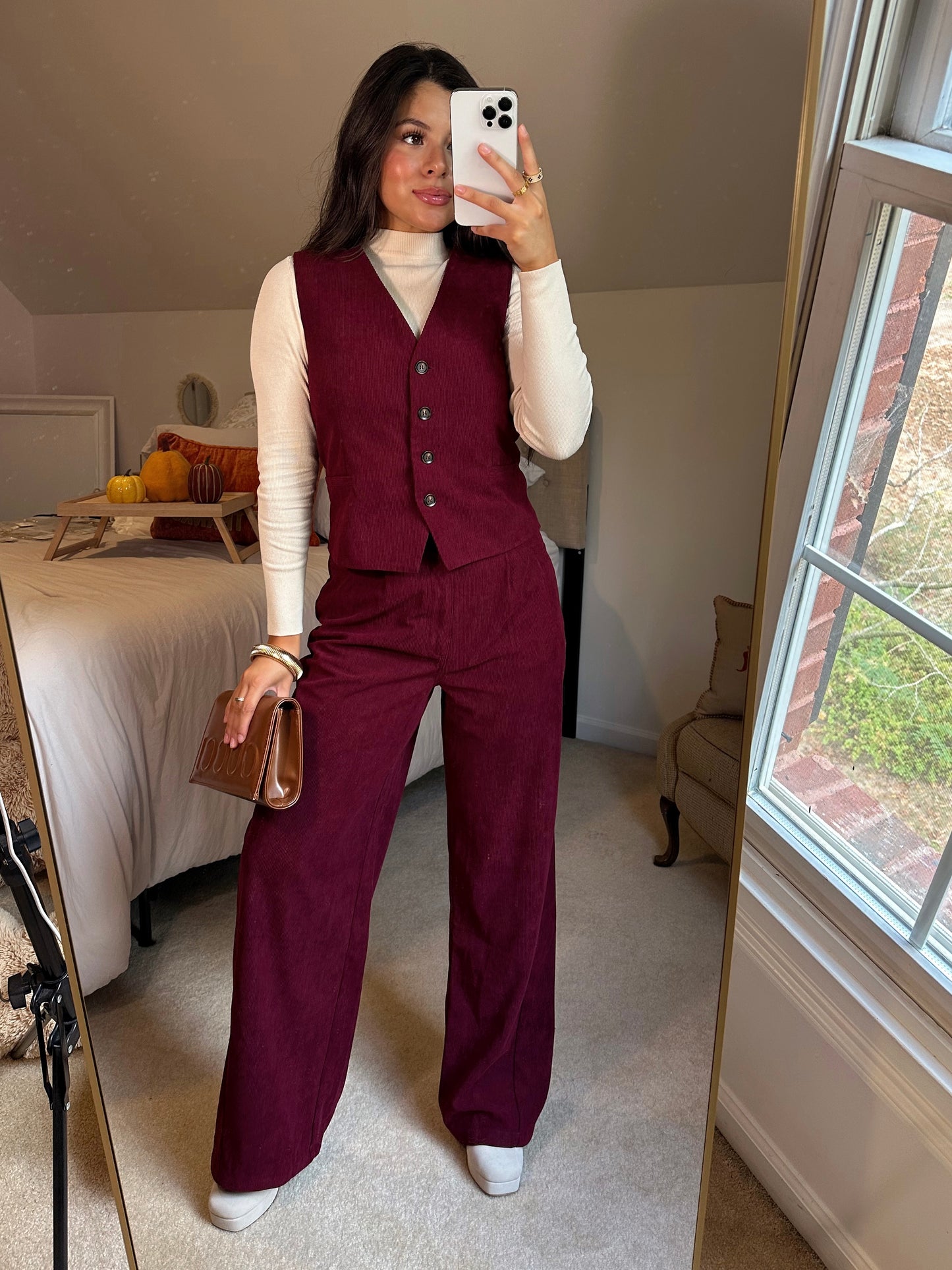 Wine Corduroy Set