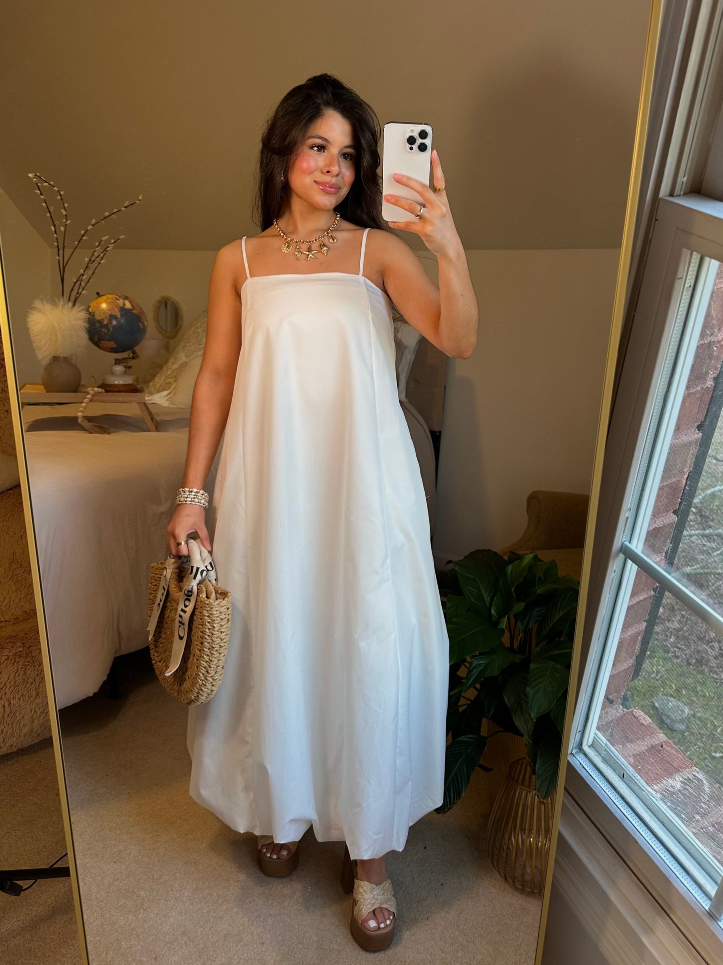 White Bubble Maxi Dress