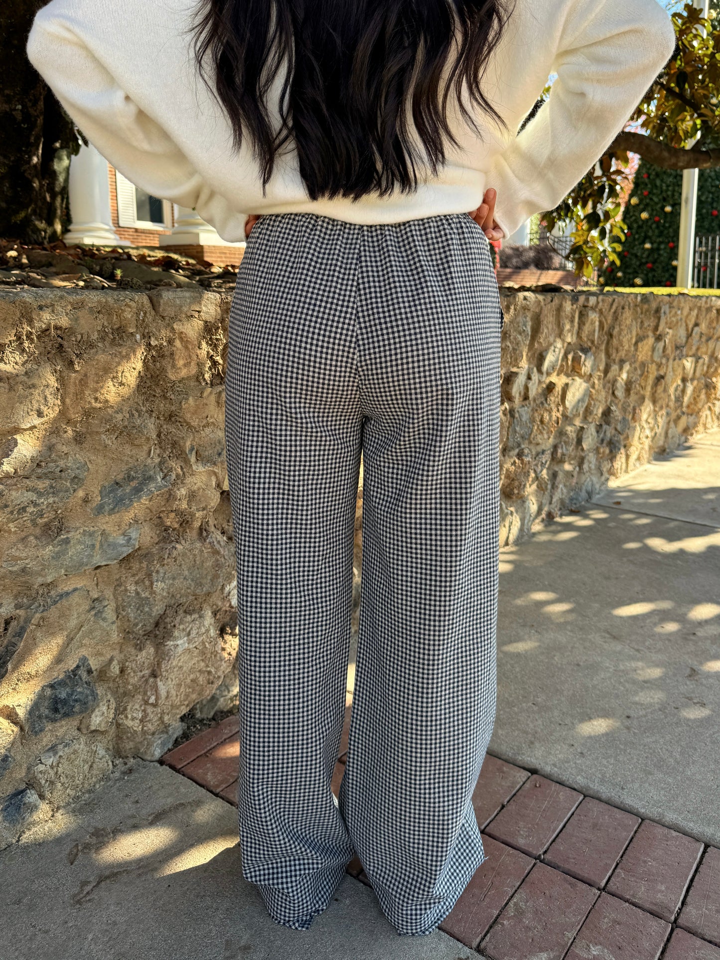 Navy Gingham Boxer Pants