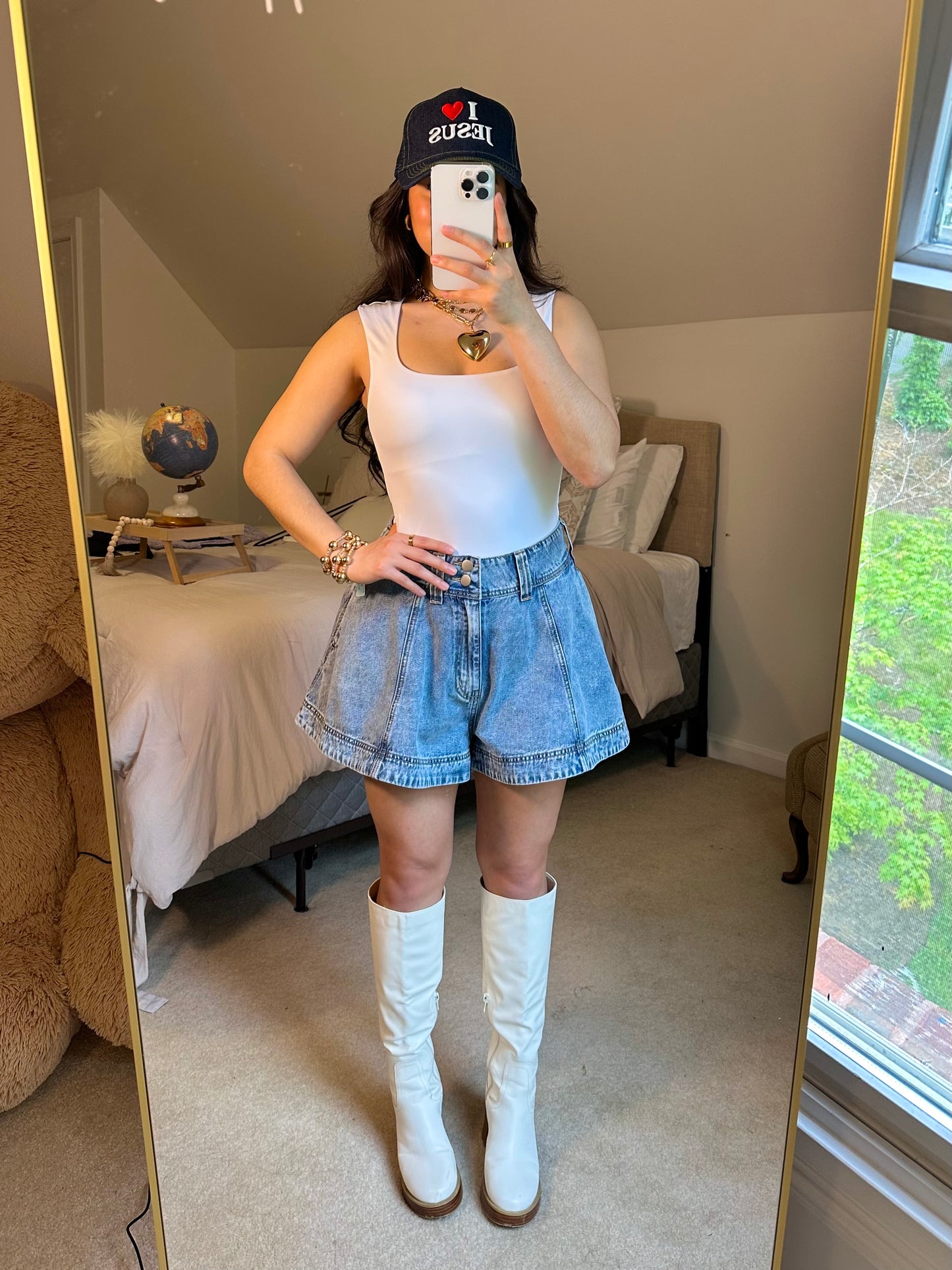 Flare Oversized Denim Shorts