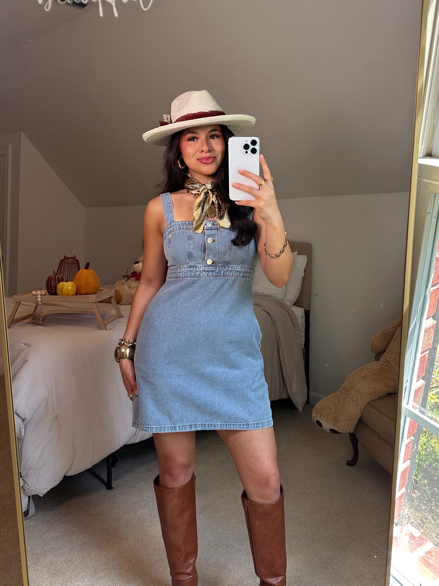 Denim Empire Mini Dress