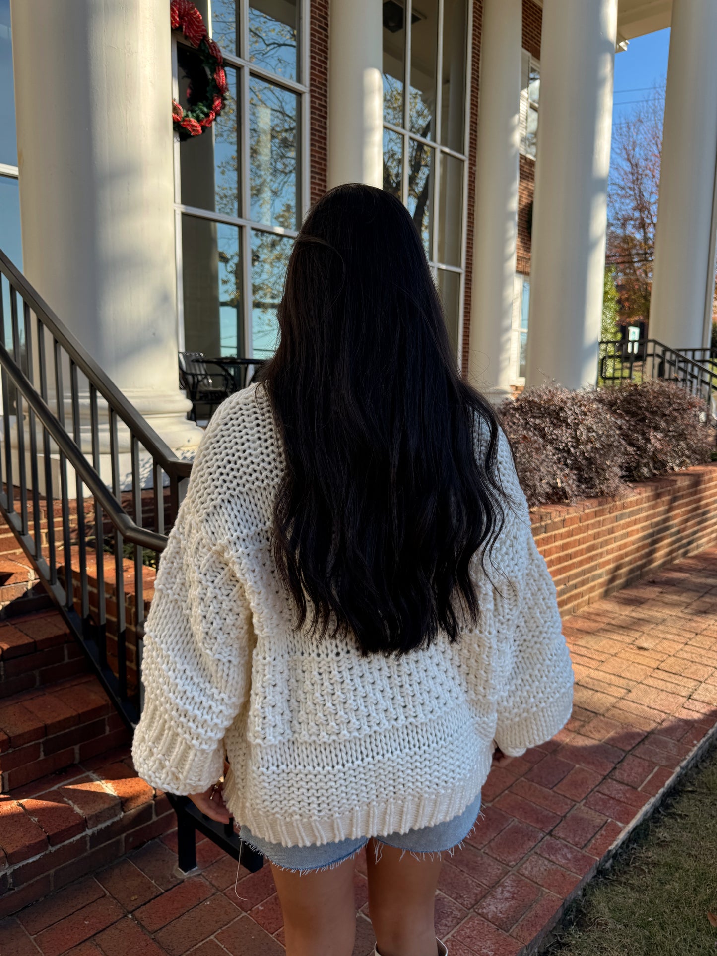Beige Chunky Knit Cardigan