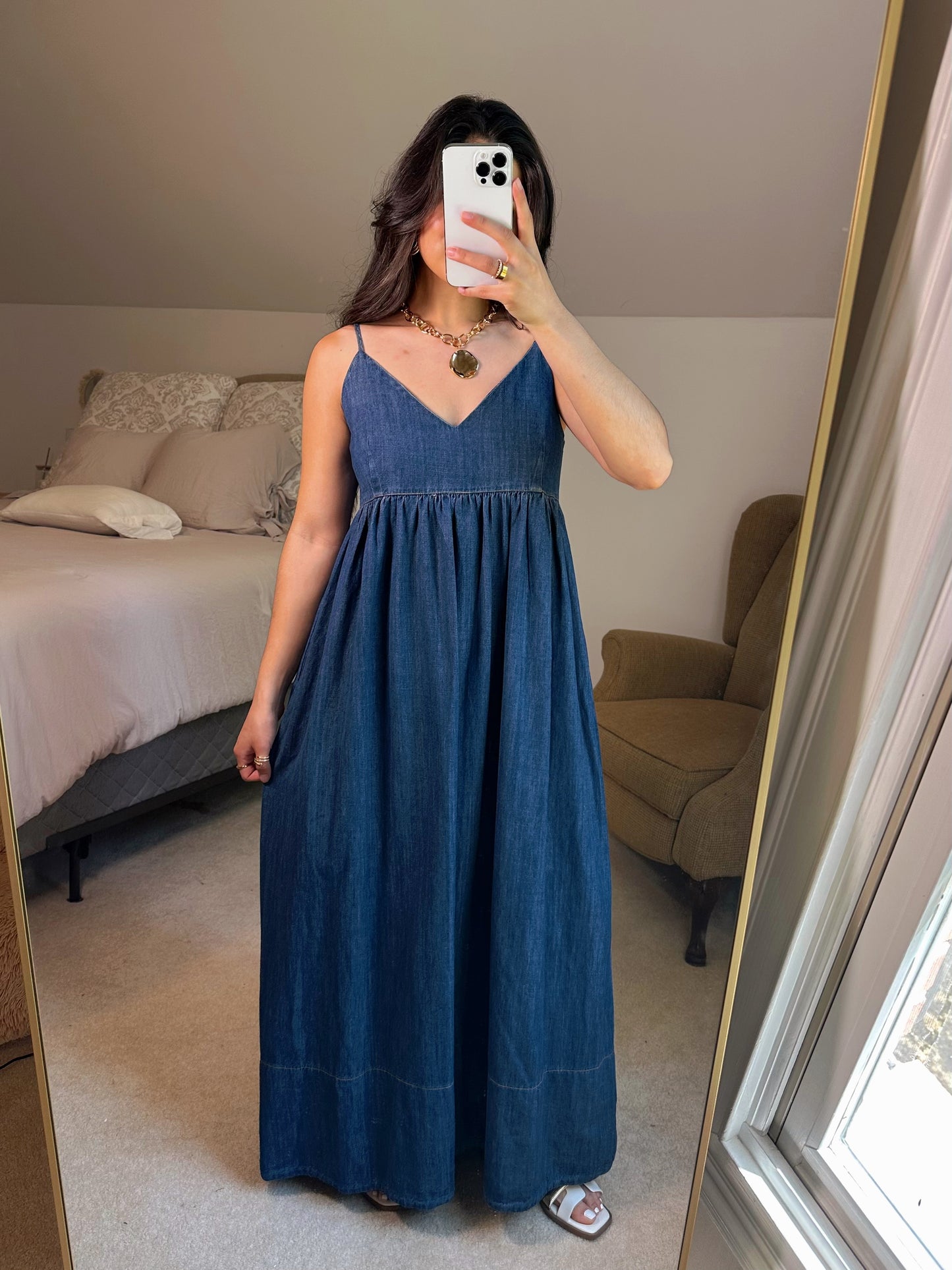 Everyday Dark Denim Maxi Dress