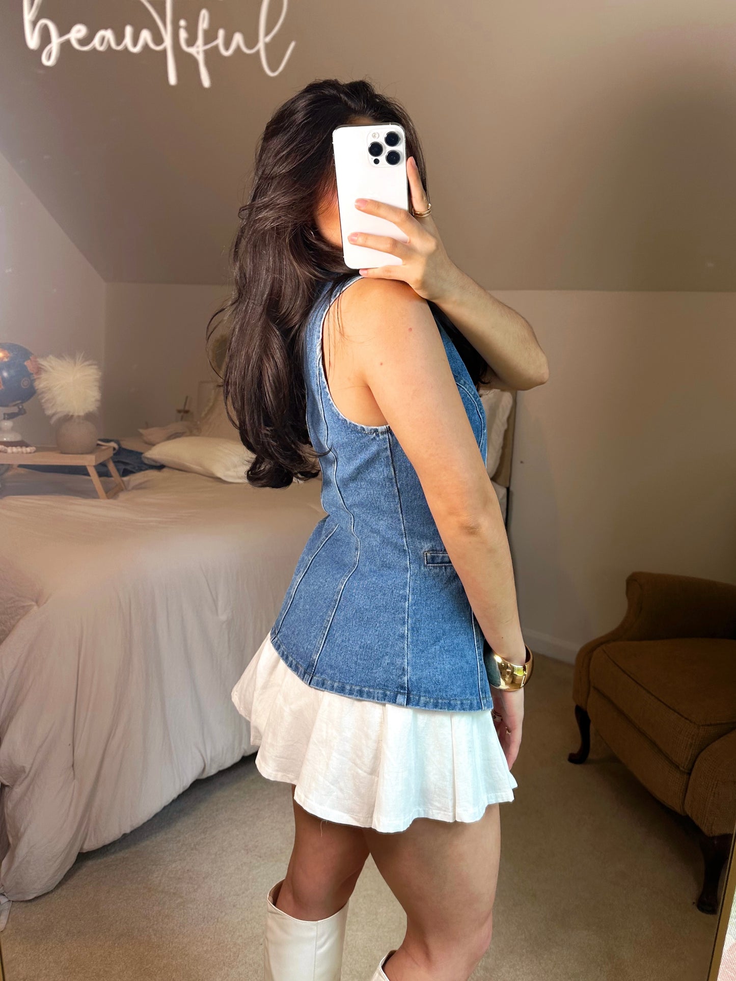 Classy Denim Button-Up Vest
