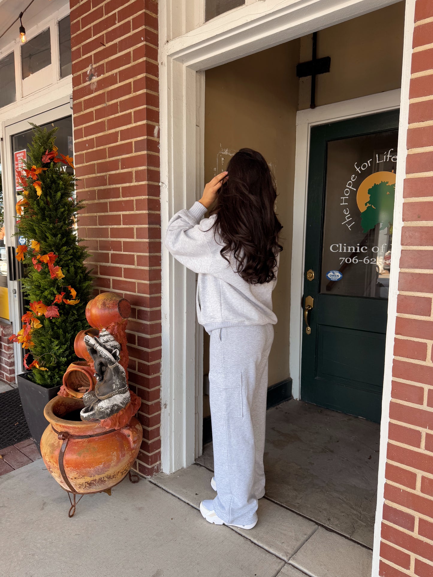 Heather Grey Quarter Zip & Cargo Pant Set