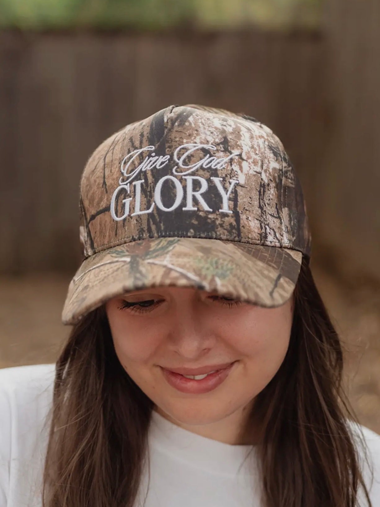 Give God Glory Camo Trucker Hat