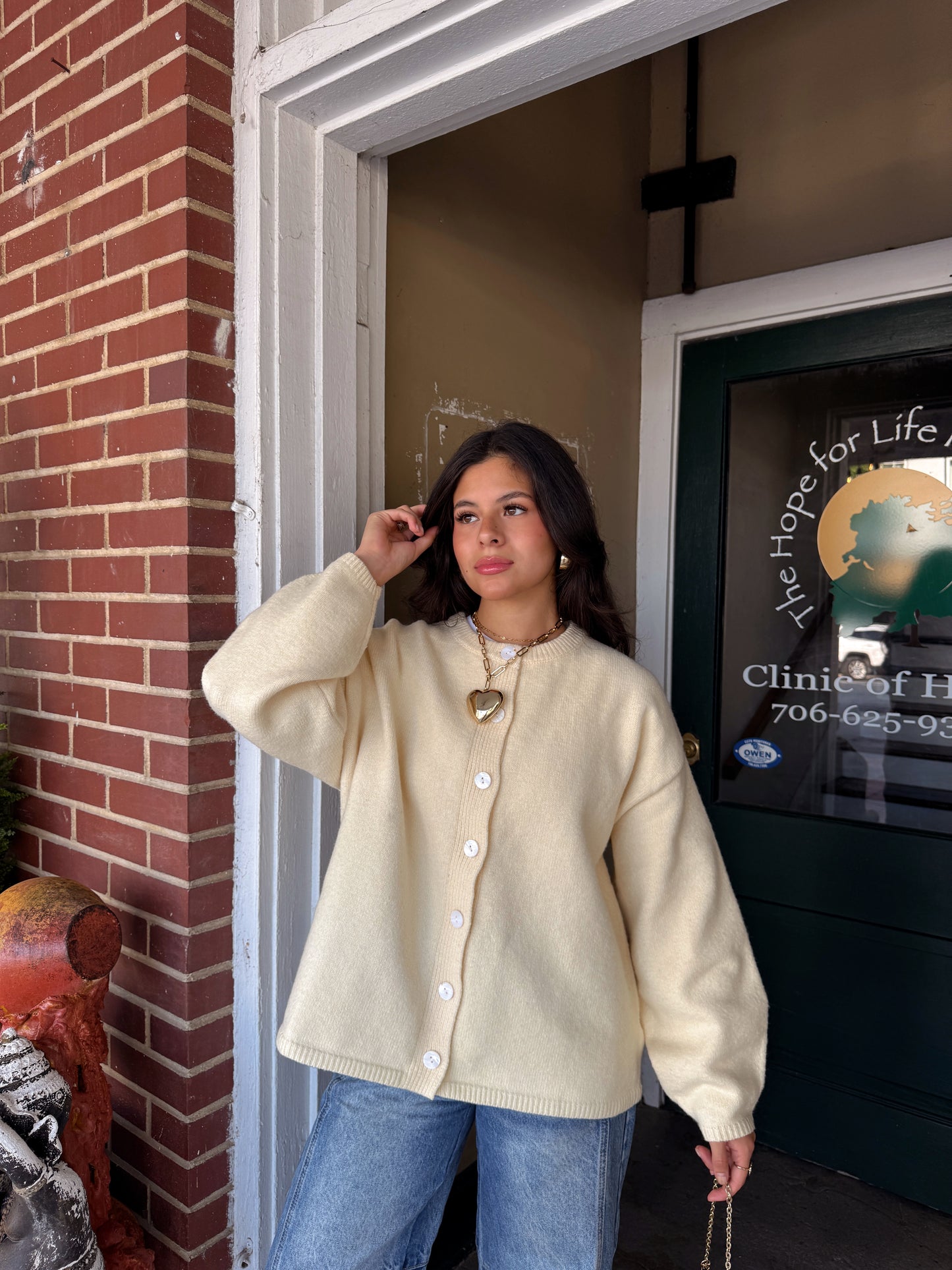 Butter Yellow Oversized Button Up Cardigan