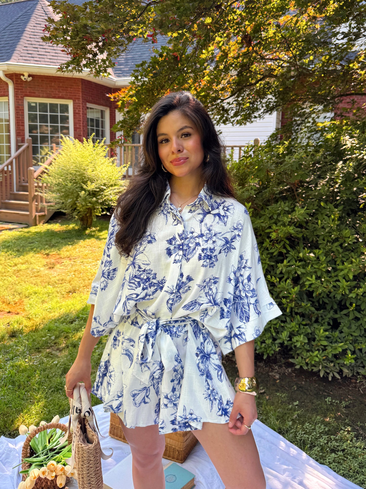 Blue Garden Romper