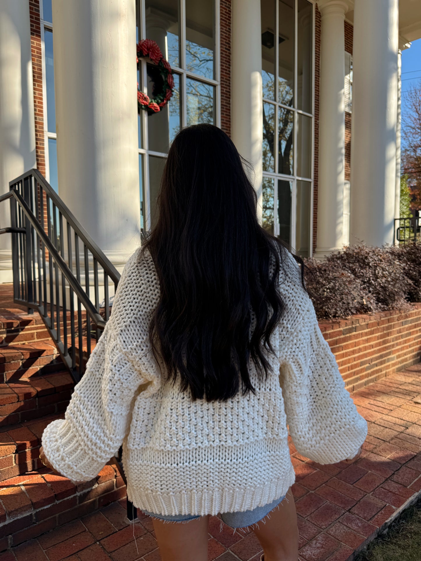 Beige Chunky Knit Cardigan