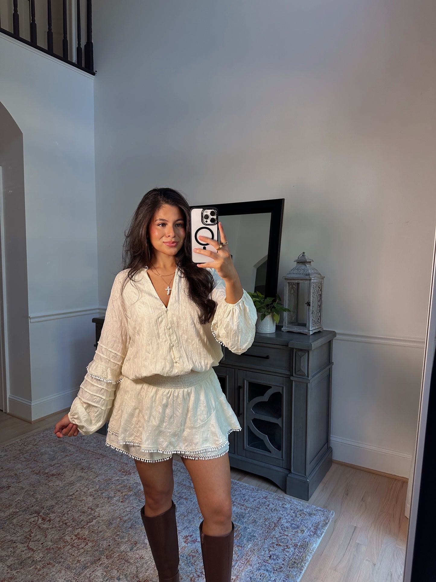 Chai Latte Ruffle Romper