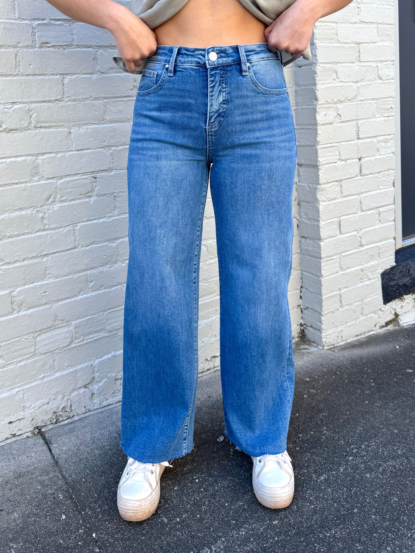 Medium Wash Straight Leg Jeans
