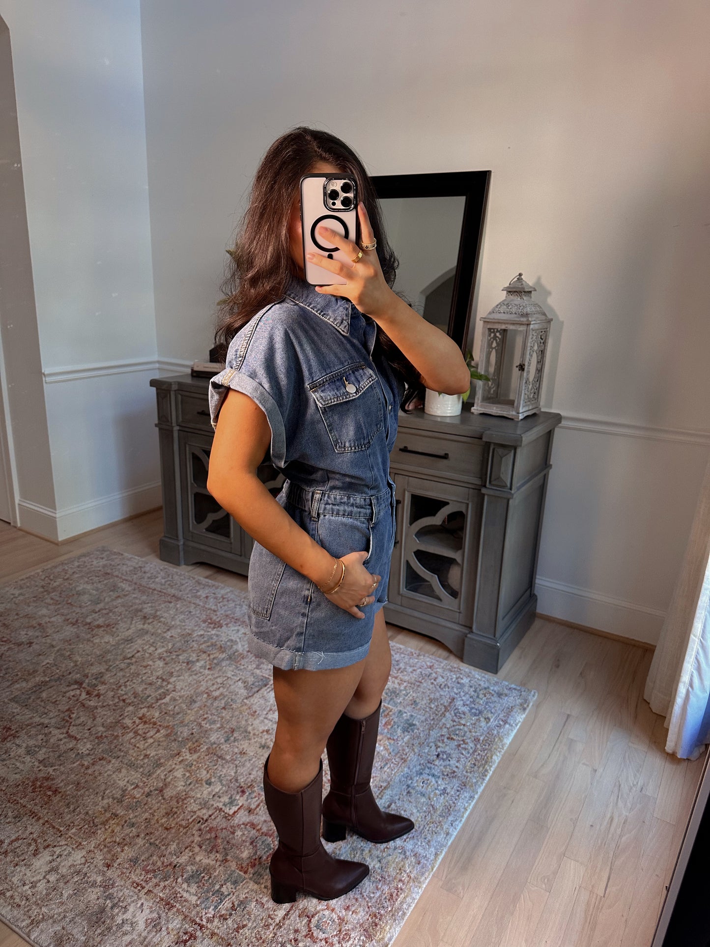 Autumn Days Denim Romper