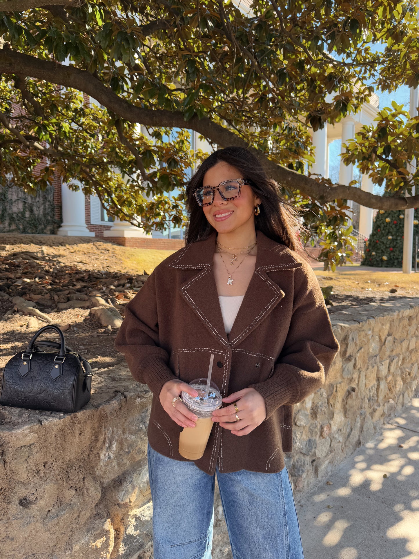Brown Collared Heavy Sweater