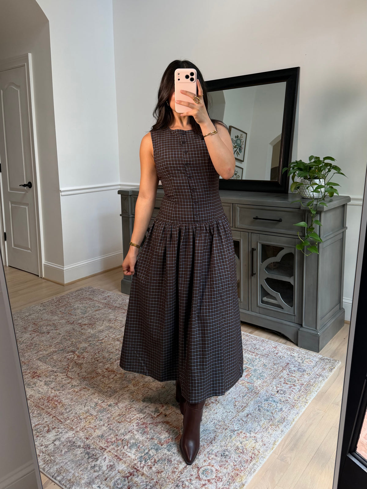 Heritage Plaid Midi Dress