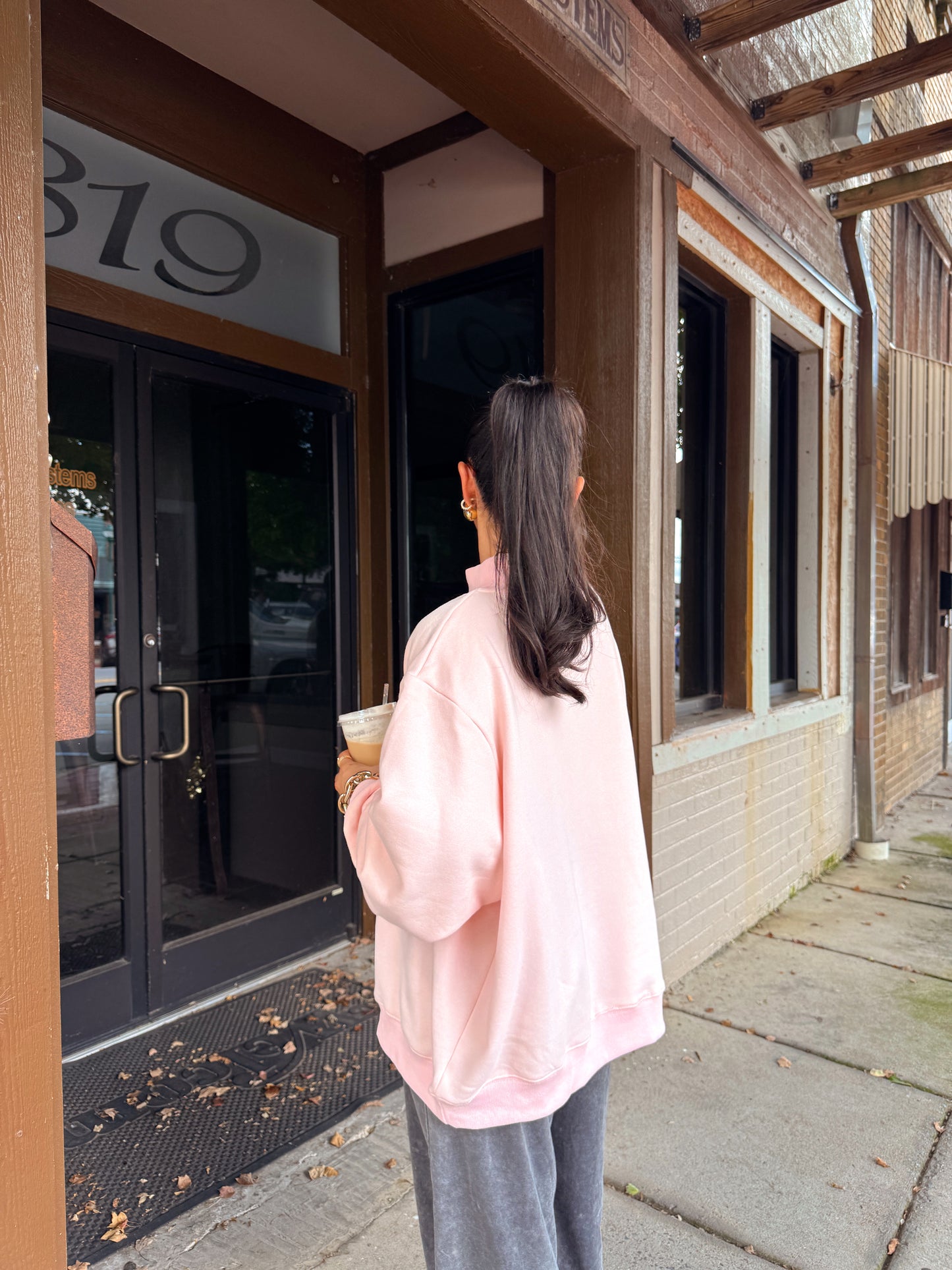 Blessed Baby Pink Oversized Mockneck Sweater