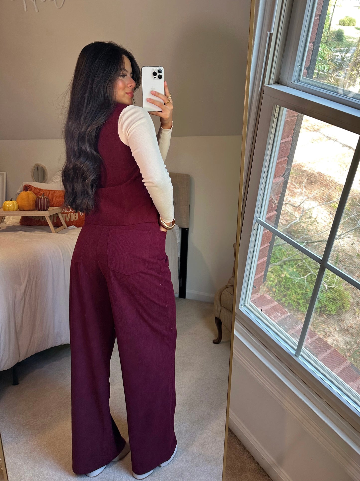 Wine Corduroy Set