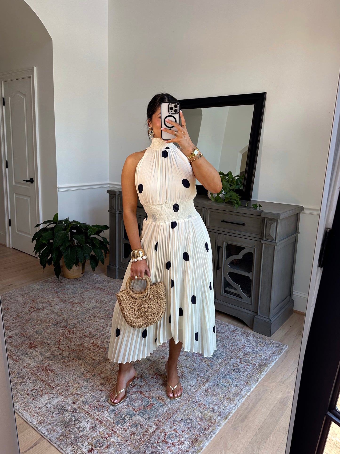 Marquise Polka Midi Dress