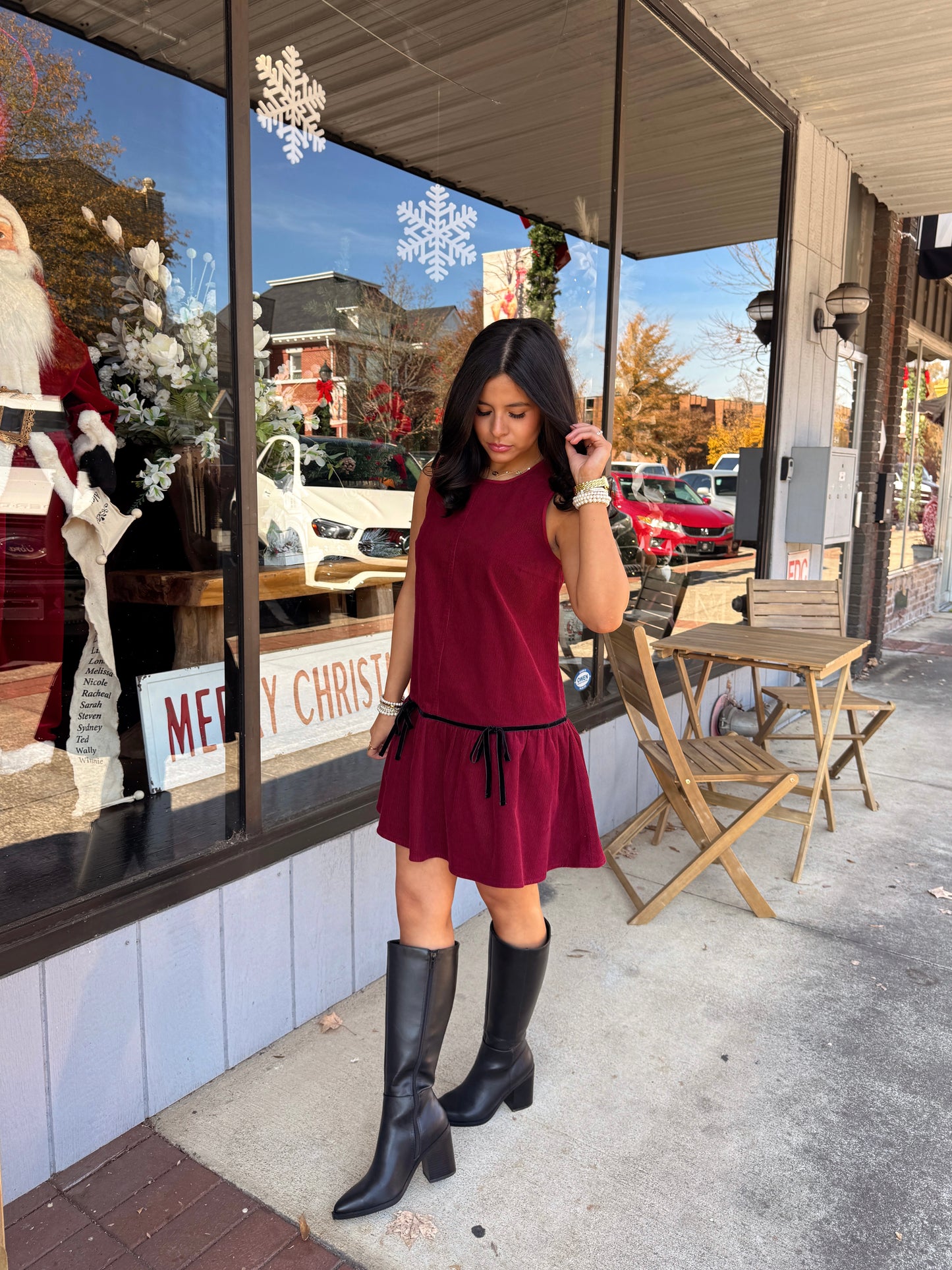 Bowed Up Corduroy Dress