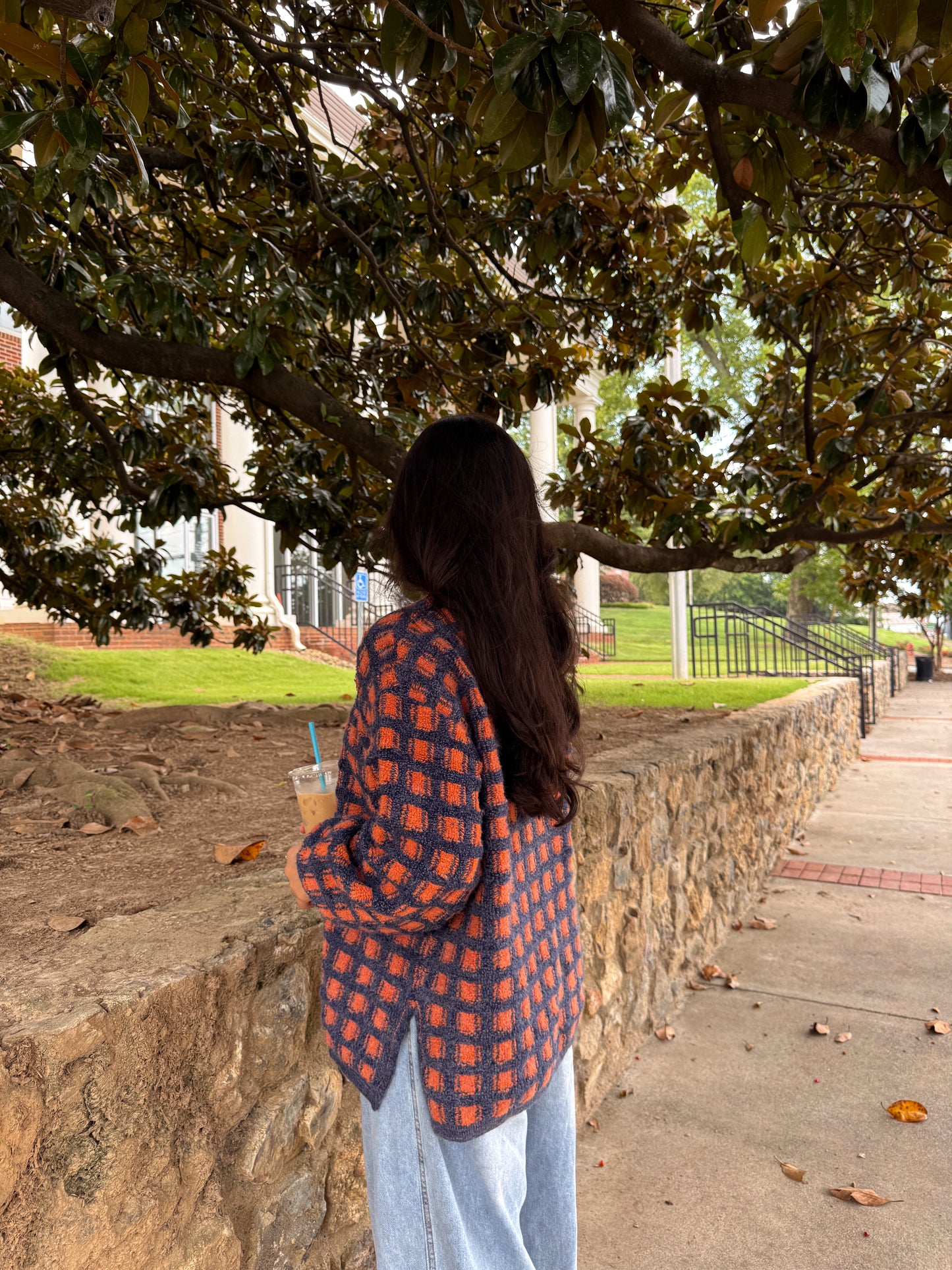 Bonfire Nights Orange & Navy Sweater
