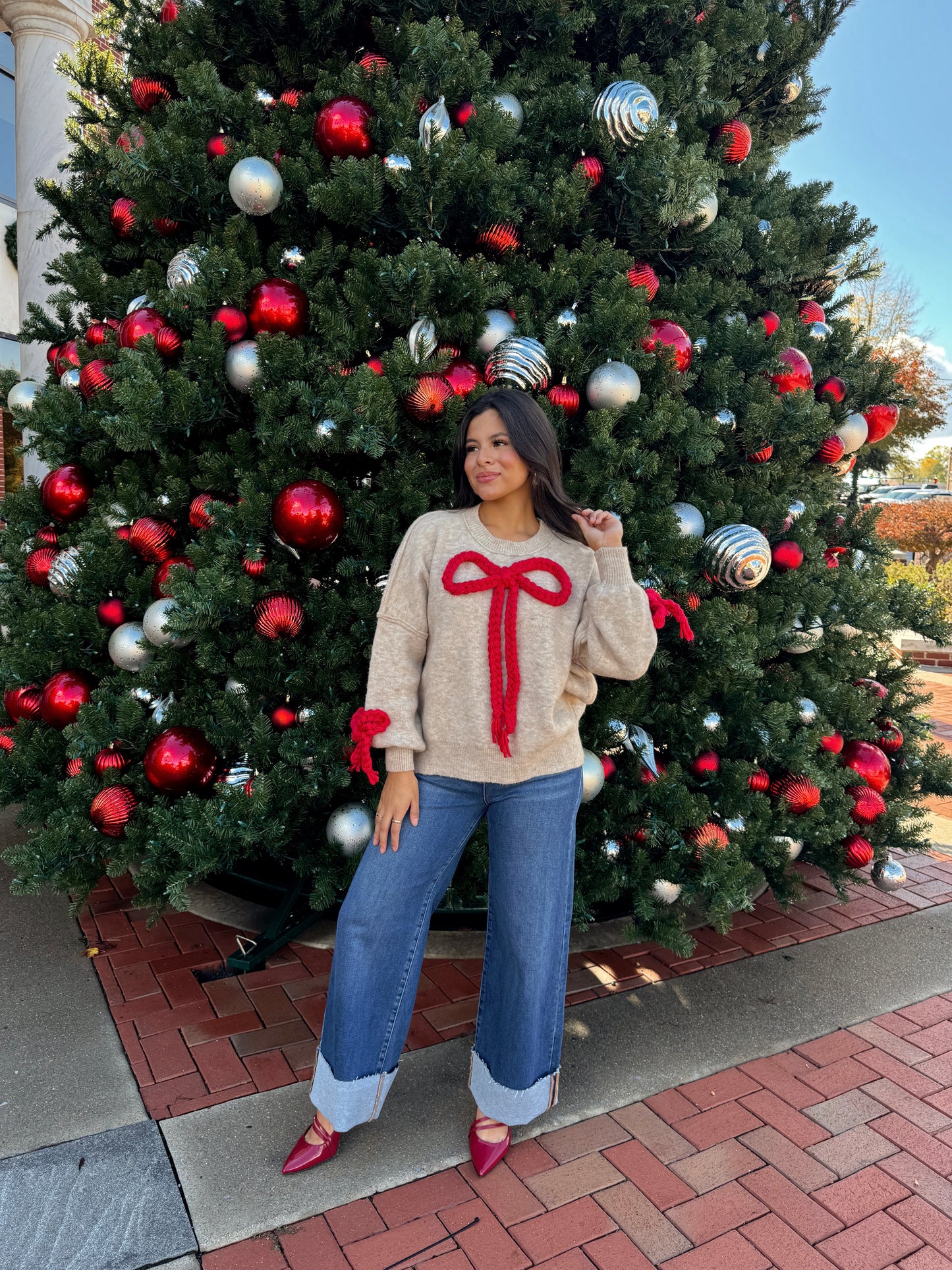Red Bow Sweater