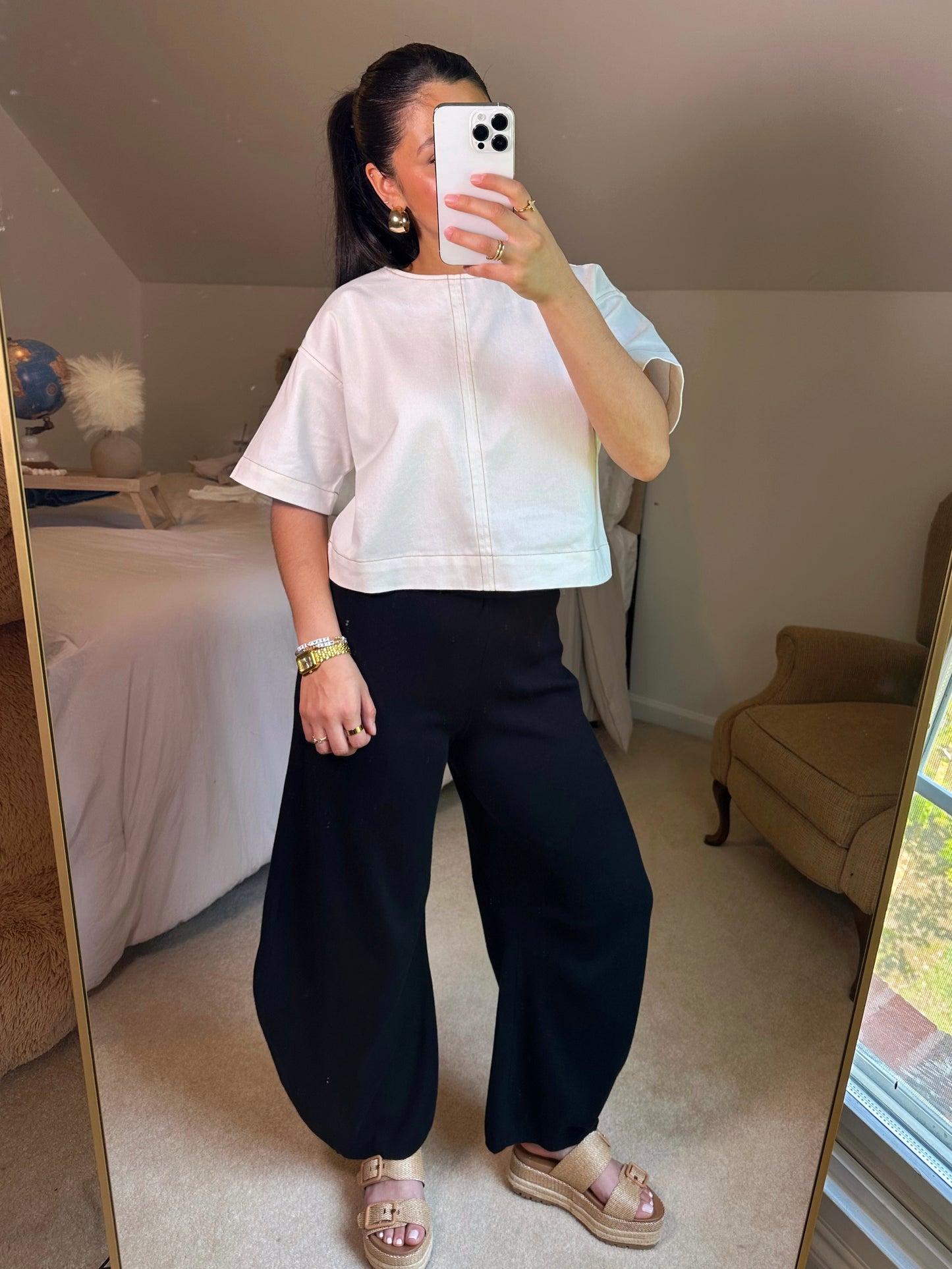 White Denim Top