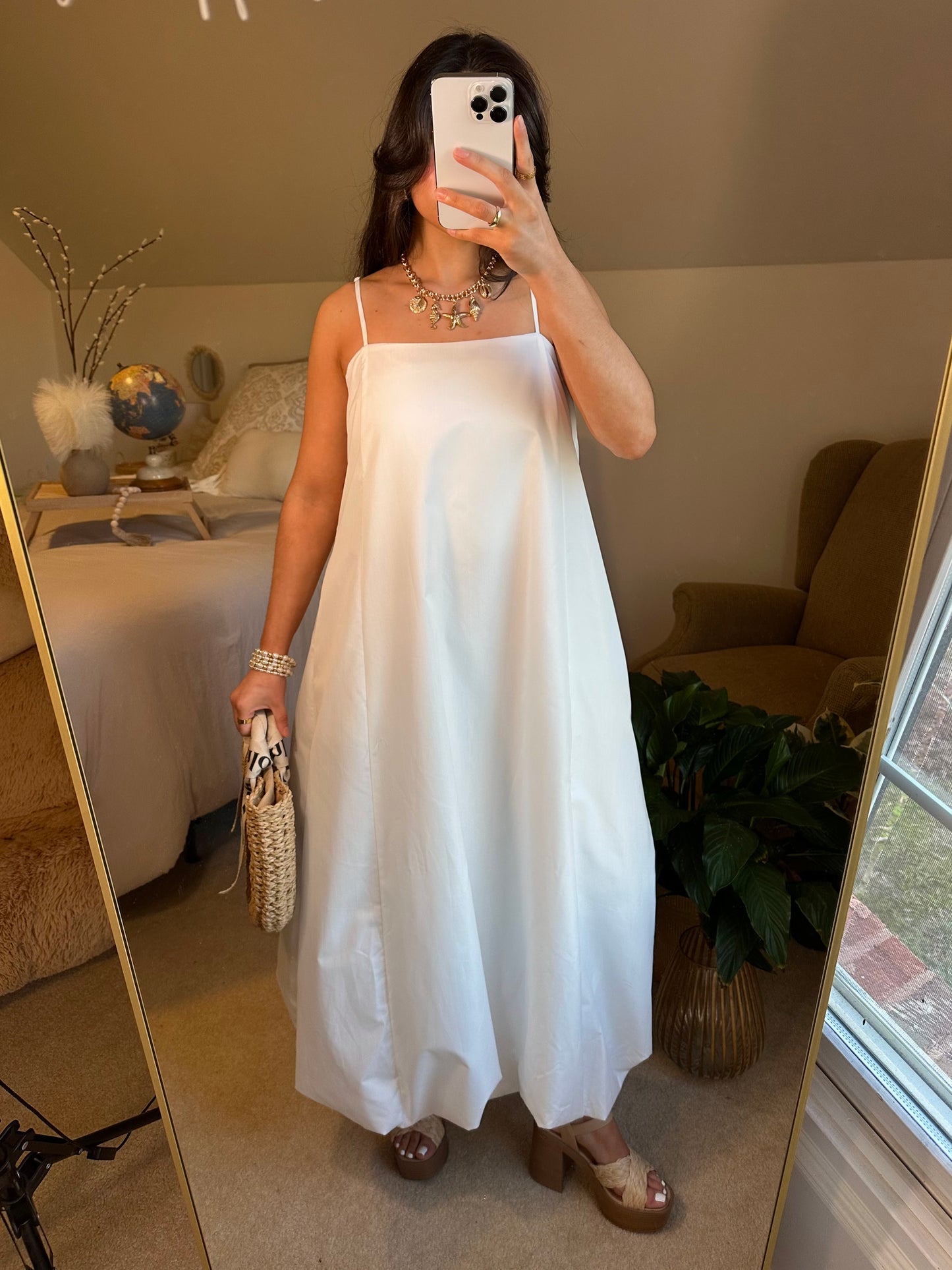 White Bubble Maxi Dress