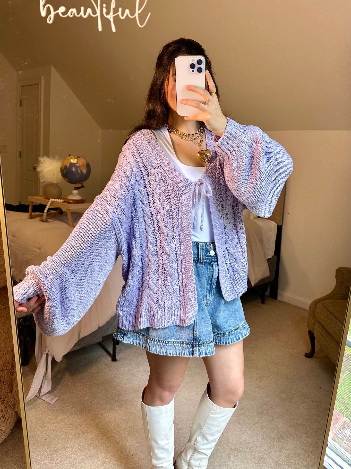 Soft Lavender Spring Cardigan