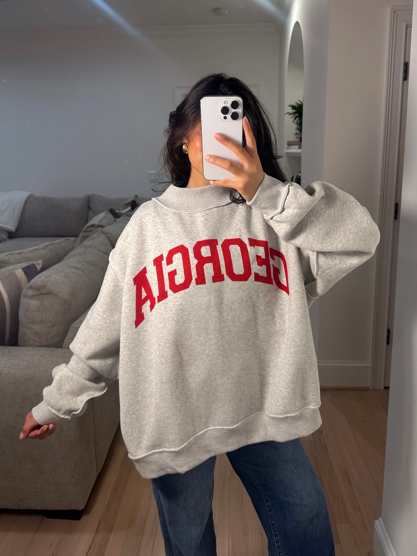 GA Reversible Oversized Mockneck Sweatshirt