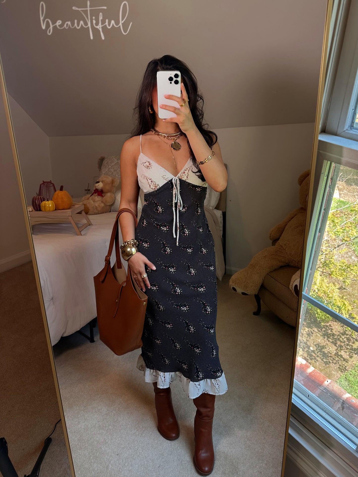 Black & White Paisley Mix Midi Dress