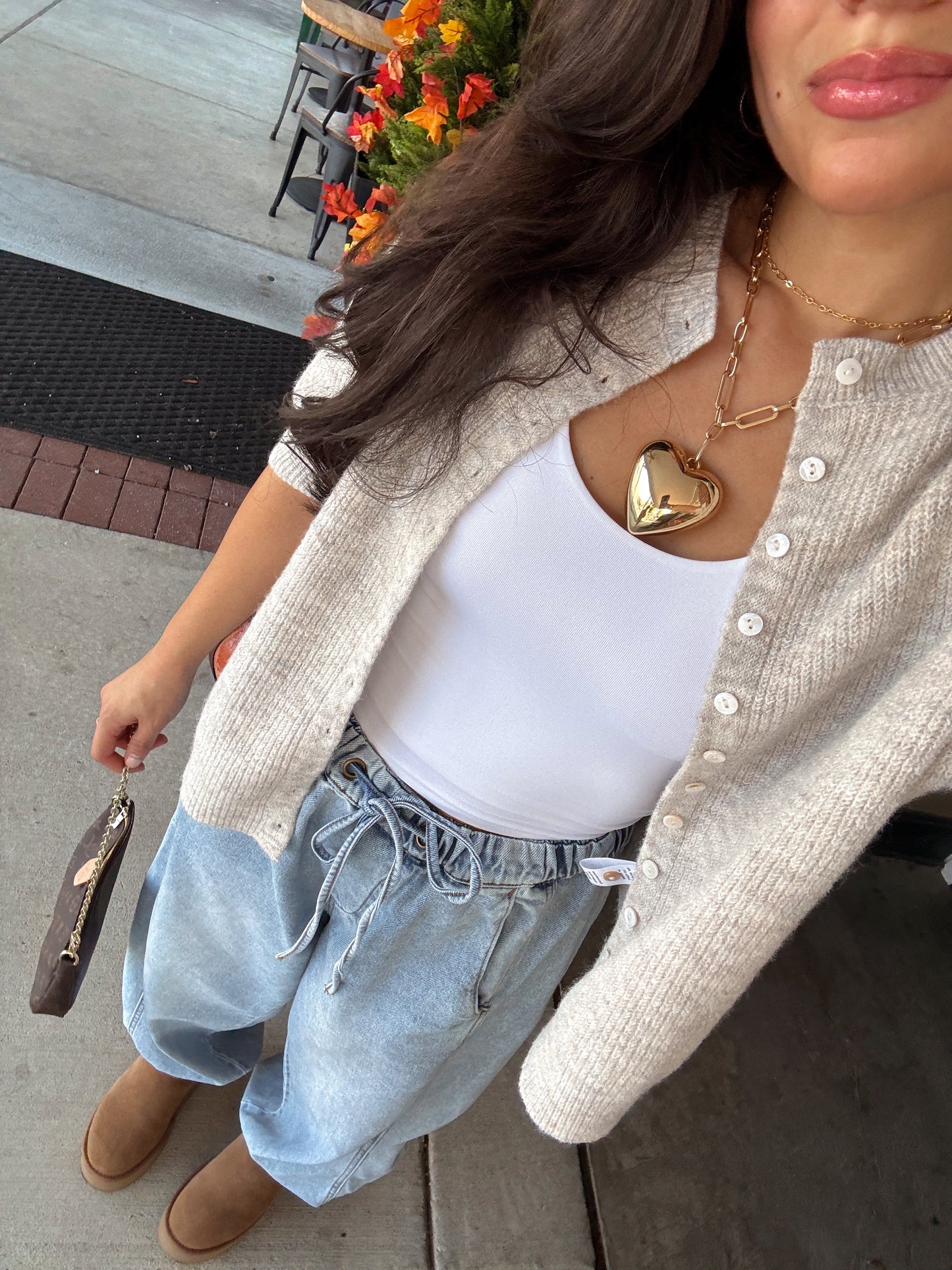 Oatmeal Button Up Short Sleeve Cardigan
